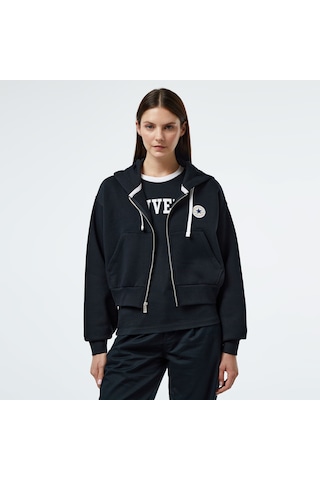 Converse Retro Full-zip Kadın Siyah Eşofman Üstü