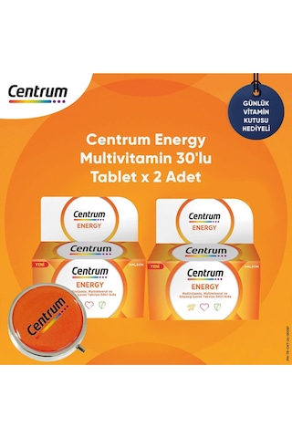 Centrum Energy Multivitamin 2 x 30 Tablet + Günlük Vitamin Kutusu