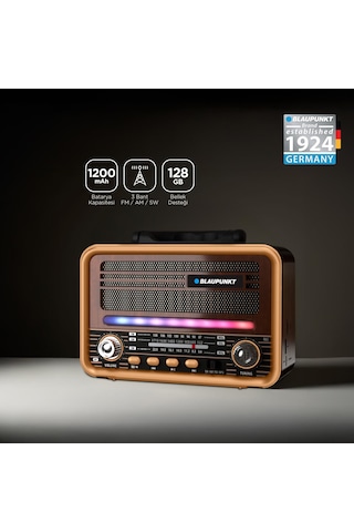 Blaupunkt R85 Nostaljik Bluetooth Radyo Type-c Şarjlı Tws Dual Bağlantı Fm/am/sw Kahverengi