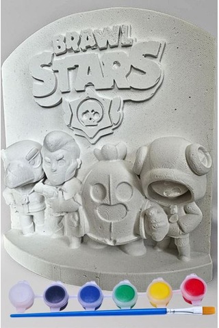Craft3d Brawl Stars 15 Cm Boyunda Beton/taş/figür/büst Boyama Seti-çocuk Boyama Etkinliği