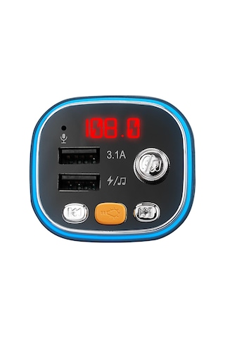 S-Link Sl-Bt306 Çift Usb 5V 3.1A Rainbow Işıklı Led Ekran Tf Kart Fm Transmitter