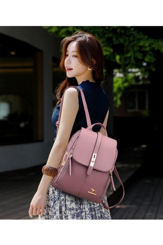 Mavi Sırt Çantası Kadın Basit Moda Kadın Sırt Çantası Işe Gidip Geliş Büyük Kapasiteli Tek Omuz Eğlence Çantası Mavi