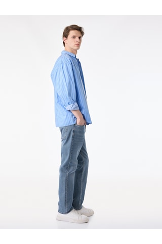 Koton Normal Bel Pamuklu Cepli Straight Fit Jean Pantolon - Mark Jean İndigo Stone 6sam40020nd İndigo - Taş