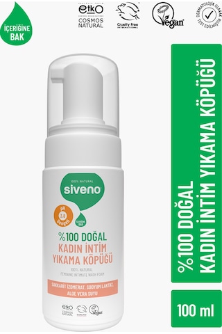 Siveno %100 Doğal İntim Yıkama Köpüğü Beyazlatıcı Etkili Koku Önleyici Ph 3.8 100 Ml