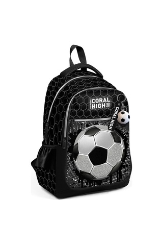 Coral High Siyah Futbol Desenli Erkek Çocuk İlkokul Çantası Ve Günlük Sırt Çantası
