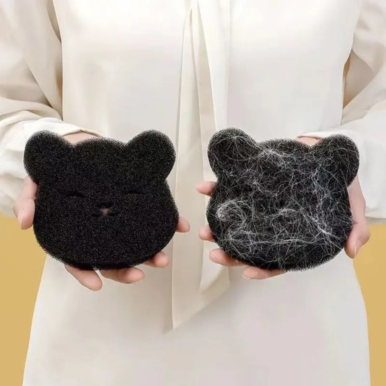 Yaleker 10 Adet Evcil Hayvan Tüy Filtre Spongesi - Çamaşır Yıkama Tüy Temizleme Tabletleri Siyah