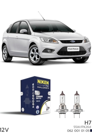 Ford Focus 3 2012-2015 Kısa Far Ampulü H7 Halojen Ampul 12v 55w 2 Adet 3200k Güçlü Net Işık Yasal