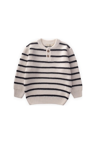 Cigit Çizgili Triko Kazak 2-6 Yaş Ekru Ekru