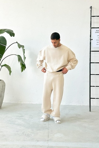 Krem Cozy Basic Oversize Sweat Krem