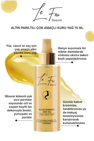 Le Feu Beauté Altın Işıltılı Kuru Yağ 75 ML