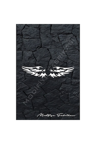 Melek Kanat Sticker Folyo - Beyaz - 24 X 5.5 Cm