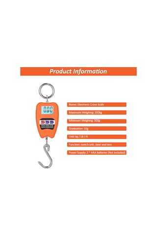 Konesam 200kg Hassas Dijital Asansör Terazisi - Çiftlik, Av, Balıkçılık Ve Valizler İçin Portatif Kanca Ölçer