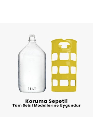 15 Litre Cam Damacana Koruma Sepetli