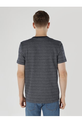 Colin'S Regular Fit Bisiklet Yaka Çizgili Lacivertvert Erkek Kısa Kol Tişört Cl1062939_Q1.V2_Nav