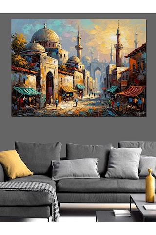 Ahşap Tablo Tarihi İstanbul Cami Ve Şehir İnsan Figürlü Tablolar