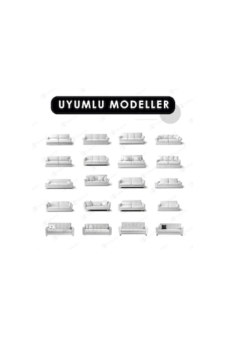 Jakarlı 3 Kişilik Kanepe Örtüsü / Lastikli Koltuk Örtüsü /çekyat Örtüsü/ Koltuk Kılıfı Gri Diğer