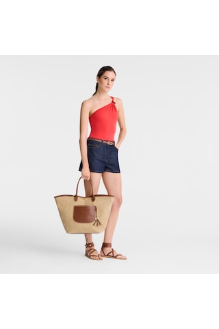 Longchamp Le Pliage Collection L Basket Bag Kadın Omuz Çantası 10308 Hgk Kahve - Bej