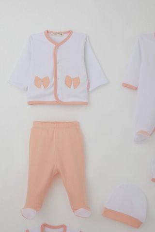 Breeze Kız Bebek Hastane Çıkışı 8 Li Fiyonk Nakışlı 0-3 Ay, Beyaz