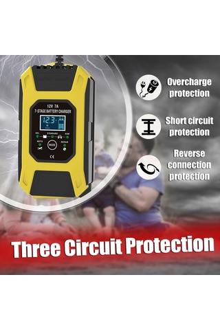 Ximistore9 Akıllı 12v 7a Şarj Cihazı - Araba, Motosiklet Ve Tekne Aküleri İçin 7 Aşamalı Şarj