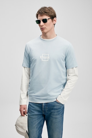 Lufian Thınk Modern Grafik T- Shirt Mavi Mavi 111020310100300