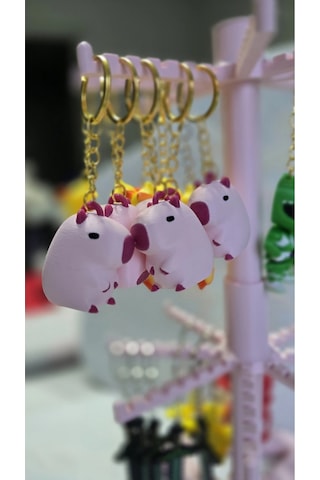 Pembe Capybara Anahtarlık Kaliteli Aksesuar Çanta Charm
