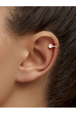 Zoloto Russkih Küpe Kaf Kaf, Delme Gerektirmeyen, 925 Ayar Gümüş Mono Küpeler, Zirkonlı. 145639690 Diğer