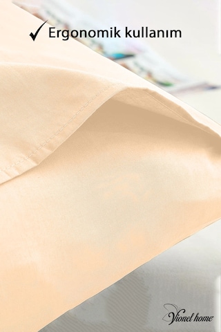 Vionel Home Pamuklu 2'li Yastık Kılıfı 50 x 70  Düz Bej
