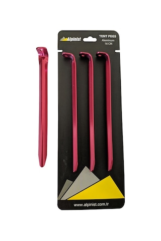 Alpinist Alüminyum 6061 Çadır Kazığı 16 CM Kırmızı 4'lü Kırmızı