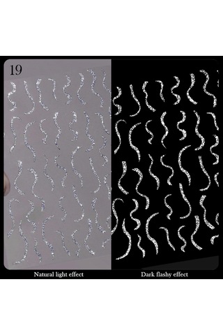3d Reflektif Efekt Nail Art Sticker Model - 19 55881-19