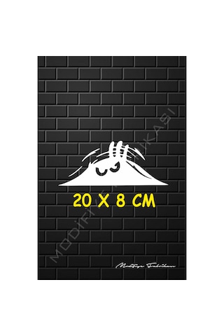 Bagajdan Bakan Adam Oto Sticker - Beyaz - 20 X 8 Cm