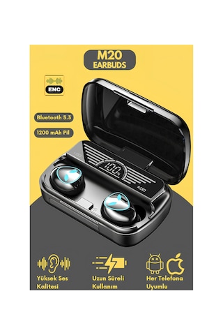 Bukrem Store BUK-M20 Bluetooth 5.3 Kablosuz Kulak İçi Kulaklık