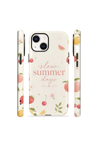 Apple iPhone Uyumlu 15 Vorian Çift Katmanlı Magsafe Kılıf Slow Summer Days