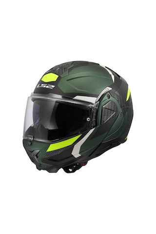 Ls2 Advant 2 Trıple Çene Açılır Kask Mat Neon Sarı - Siyah - Yeşil