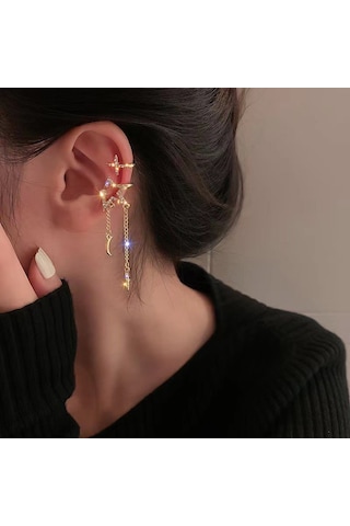 Samdoo Altın Renkli Haç Desenli Tassellı Sansürsüz Küpe, Minimalist Ins Stil, Gövde Dostu, Kolay Kullanıma Uygun, Gelişmiş Görünüm, Sertifikalı Kalite Gold