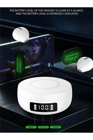 X6ws Mini Gürültü Azaltma Dijital Ekran Tws Kablosuz Bluetooth Kulaklık Siyah