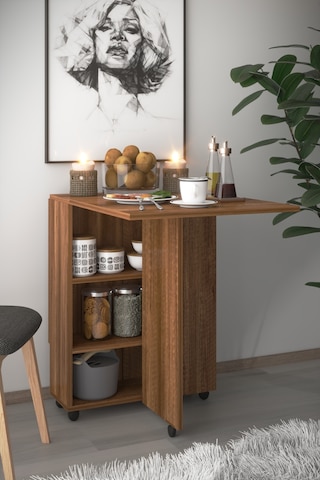 Dekorfim DF01110BR Pratik Portatif Katlanır Masa Mutfak ve Yemek Masası