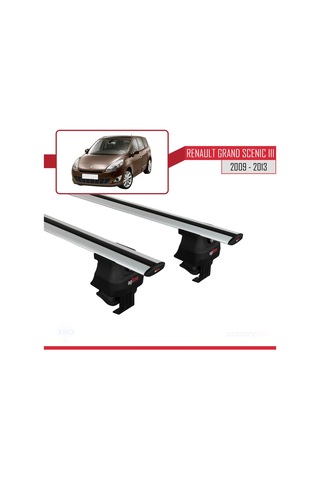 Renault Grand Scenic Iıı 2009-2013 Arası İle Uyumlu Ace-4 Ara Atkı Tavan Barı Gri