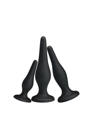 Truva Shop Pretty Love Beginner'S Anal Kit 3 Farklı Boyda Vantuzlu Lüks Anal Plug Set