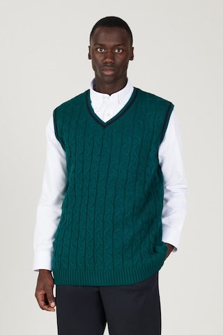 AC&Co / Altınyıldız Classics Erkek Yesıl Standart Fit Normal Kesim V Yaka Triko Süveter Yeşil