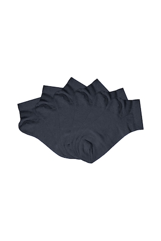 6'lı Kız Erkek Çocuk Çorap Pamuklu Beyaz Kısa Patik Siyah