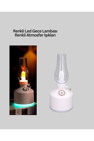 Gld-spt- Kablosuz Retro Buhar Makinesi Gaz Lambası Tasarım Ledli Difüzör Çok Renkli