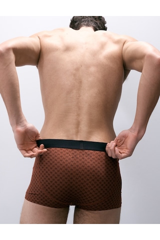 Marks & Spencer 5'li Microskin Geometrik Desenli Hipster Boxer T14006129a Kahverengi