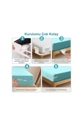 Sunup Sn-29126 Pratik 4'lü Nevresim Çarşaf Tutucu Sabitleyici Tuturucu Düzenleyici Beyaz