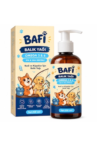 Bafi Kedi Ve Köpekler İçin Omega 3 Balık Yağı 200 Ml