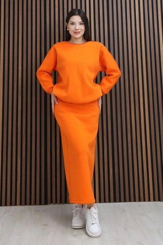 Lodmela Basic Comfort Şardonlu Etekli Takım 6073-oranj Oranj