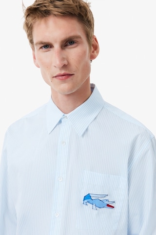 Lacoste Men's Relaxed Fit Blue Shirt Bol Kesim Erkek Gömlek Mavi