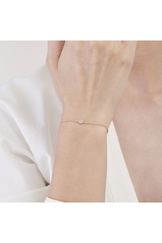 Altınbaş Pembe Taşlı Altın Bileklik Blıntgk020-25295 Sarı Altın