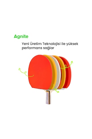 Agnıte Masa Tenisi Raketi Kalem Tutuş Profesyonel Kontrol Karışık Renk