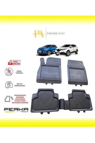 Renault Kadjar 2014-2018 Uyarlanabilir Universal Havuzlu Paspas