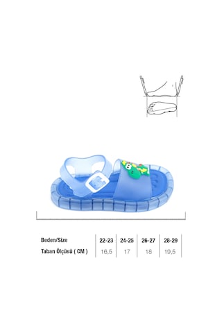 Gezer Yazlık Erkek Çocuk Suni Deri Işıklı Rahat Taban Ayarlanabilir Dino Sandalet Mavi